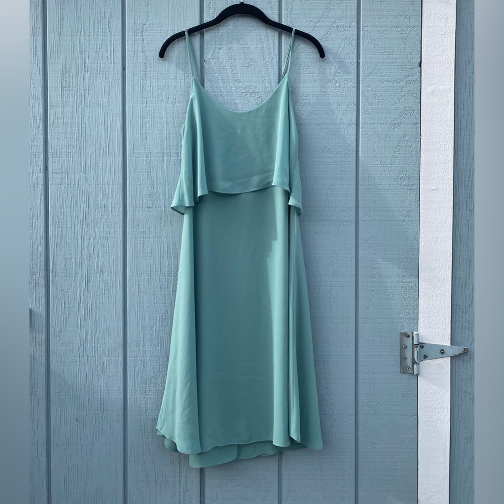 Seafoam green Pinkyotto layered dress with small slit in back